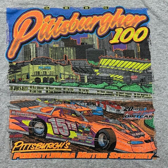 Vintage Pittsburgher 100 Graphic Tee Mens 2XL XXL Dirt Track Racing Pittsburgh - Picture 3 of 10